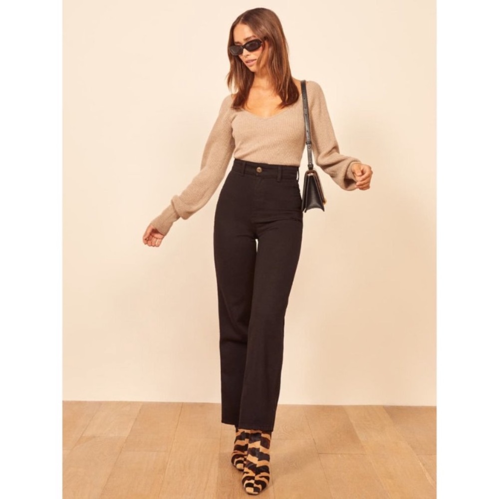 NWT Reformation High Rise Marine Jean Black